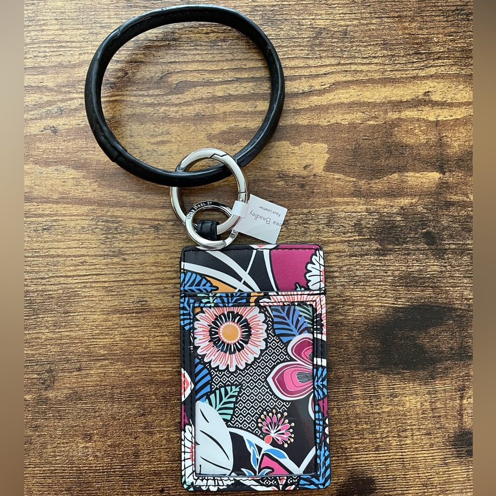 Vera Bradley- Floral Bracelet Key Ring Card Case
